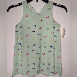 NWT Rumi + Ryder Girl's Green/Summer Theme Graphic Top Size L(12-14)